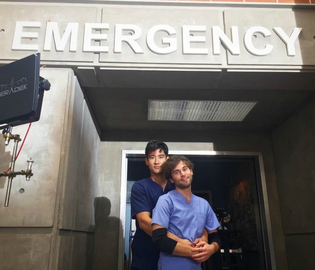 Jake Borelli as seen with Alex Landi in an Instagram picture in November 2018
