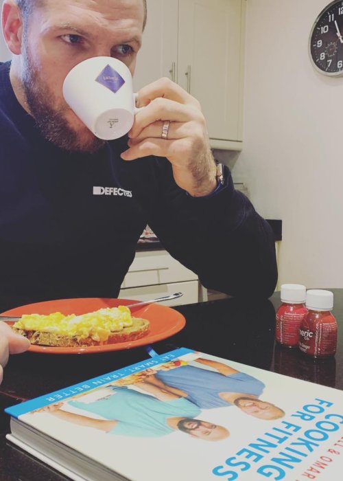 James Haskell promoting his book Cooking for Fitness in an Instagram post in January 2019