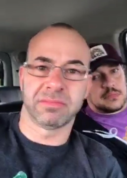 James Murray in a selfie with Sal Vulcano in April 2018