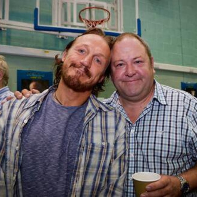 Jerome Flynn in a picture with Mr. Mark Addy in June 2013