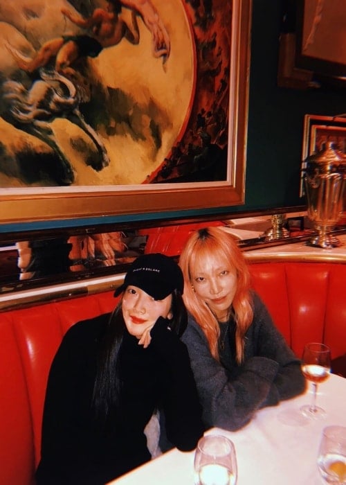 Jessica Jung and Soo Joo Park as seen in a picture taken at the Russian Tea Room in New York in November 2018