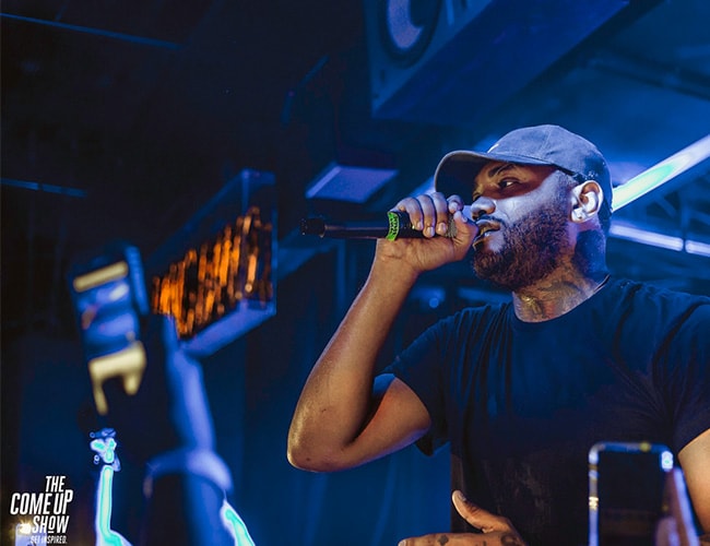 Joyner Lucas performing at the Drake Underground in Toronto in September 2017