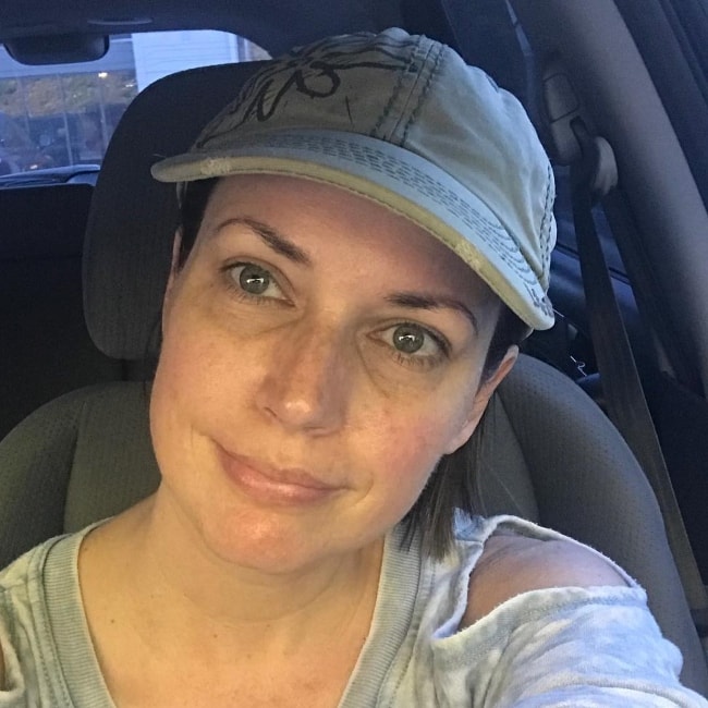 Julie Ann Emery in a no-makeup selfie in September 2018