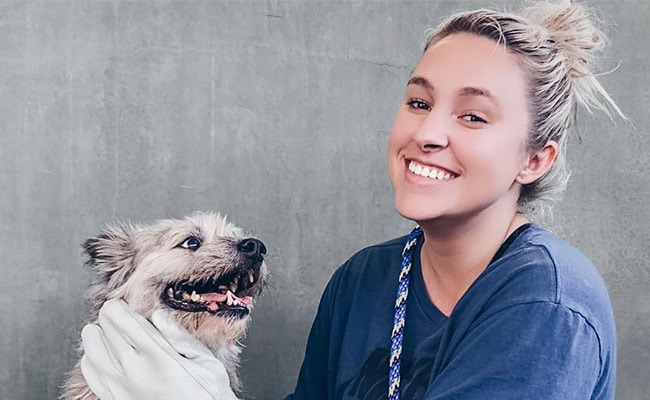 Mandy Rain with her Puppy as seen on her Instagram in January 2019