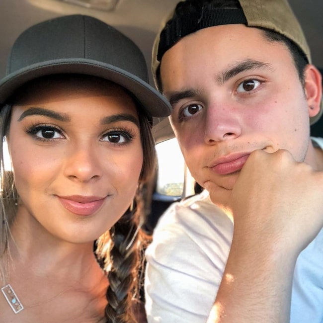 Natalie in a selfie with her husband HeyItsDennis in Florida in May 2018