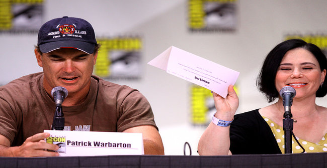 Patrick Warburton and Alex Borstein at the 2011 San Diego Comic Con International in California