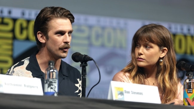 Rachel Keller with Dan Stevens at the the 2018 San Diego Comic-Con International for 'Legion'