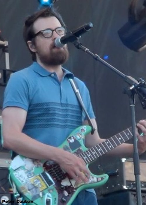 Rivers Cuomo performing with Weezer at the Gathering of the Vibes in Bridgeport in August 2015