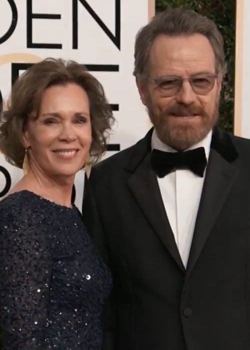Robin Dearden and Bryan Cranston at the Golden Globe Awards in 2017