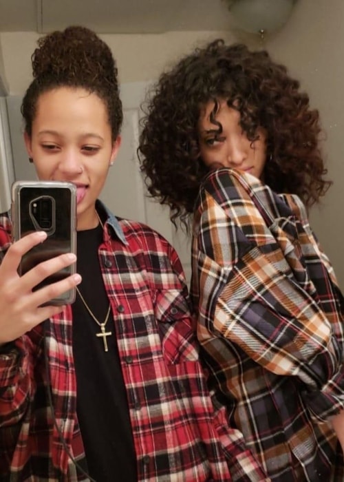 Selena Forrest in a selfie with her girlfriend Aqua Parios in February 2019