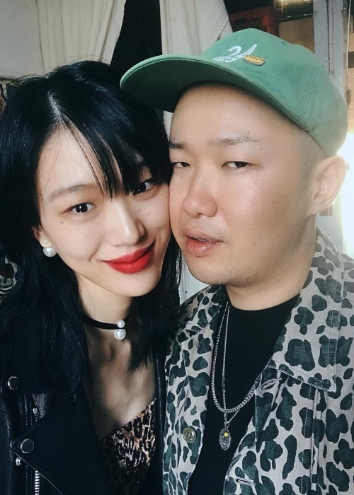 Sora Choi in a selfie with her love 이코베 in New York City New York in September 2018