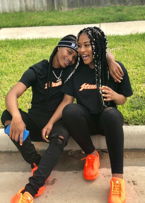 Tae Caldwell as seen in a picture with her girlfriend Jazmine Hood in June 2018
