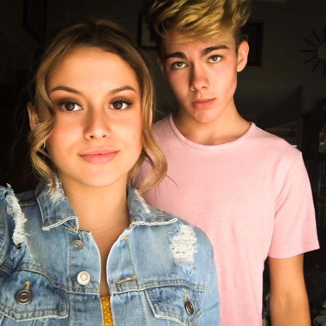 Trenton Negrete in a selfie while enjoying easter with his best friend Kaitlyn Rose in Los Angeles, California in April 2018