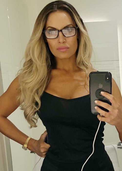 Trish Stratus in a selfie in August 2018