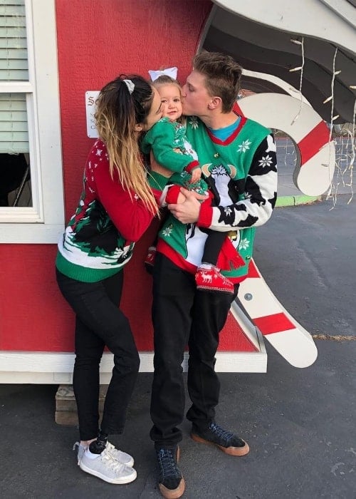 Brenna Huckaby in a picture with her family in Salt Lake City, Utah in December 2018
