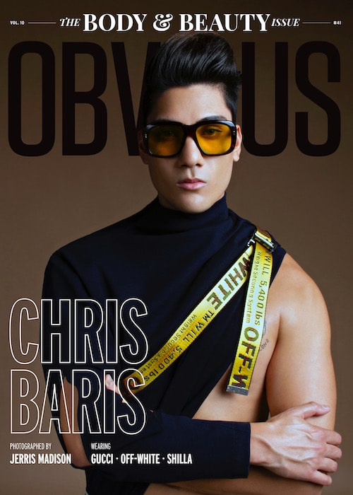 Chris Baris on the December 2018 cover of Obvious Magazine for the Body & Beauty Issue. He is the first Asian American to be featured in the magazine