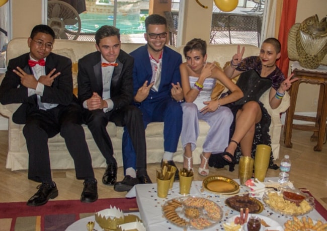 Emma González (Corner Right) with her friends during their prom in 2018