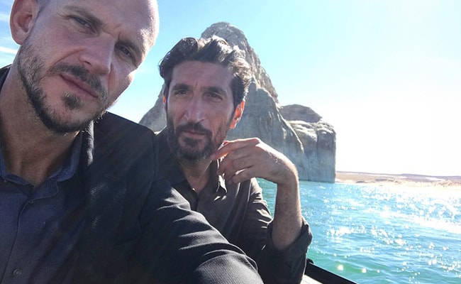 Gustaf Skarsgård with his Fares Fares as seen on his Instagram Profile in December 2018