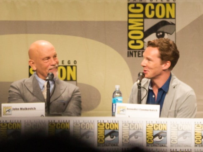 John Malkovich (Left) and Benedict Cumberbatch at the 2014 San Diego Comic-Con International