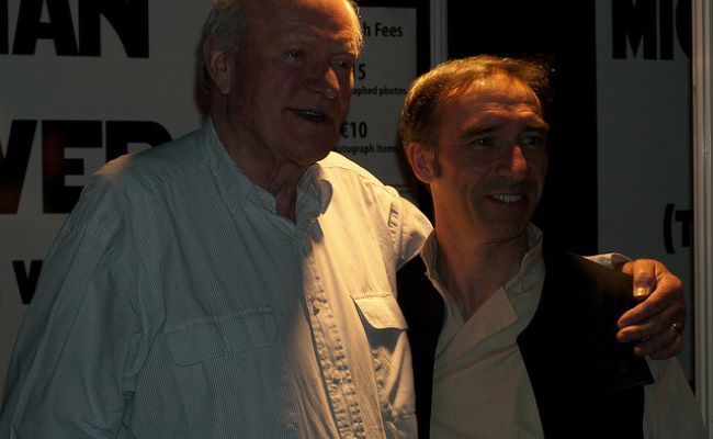 Julian Glover with a fan as seen in April 2011