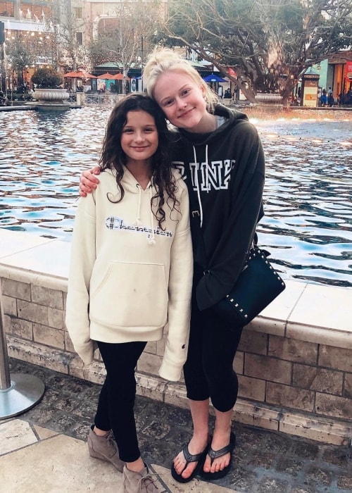 Mia Dinoto as seen in a picture with Hayley LeBlanc taken in February 2019