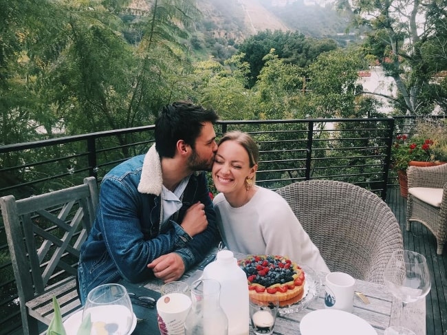 Rachel Skarsten in an adorable picture with Alexandre Robicquet in Los Angeles, California in April 2018