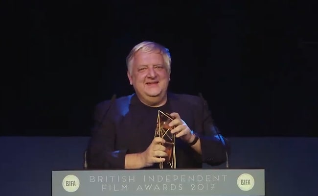 Simon Russell Beale receives BIFAs 2017 Best Supporting Actor Award for the Death of Stalin as seen on The Upcoming YouTube Channel in December 2017