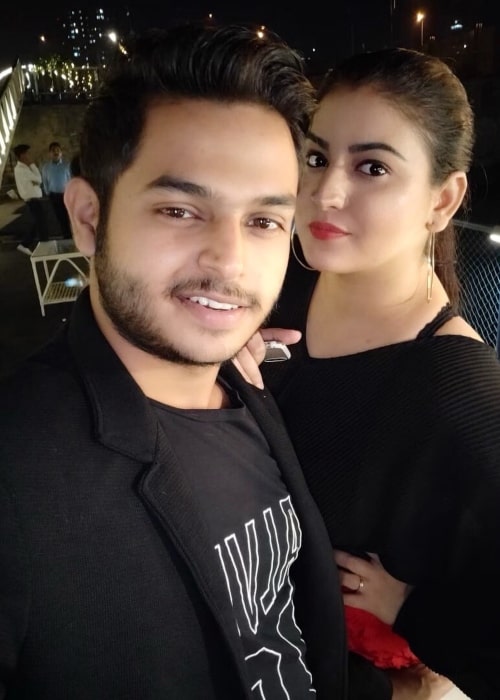 Subuhi Joshi as seen in a selfie with her boyfriend Sidharth Sagar in AB Celestial in February 2019