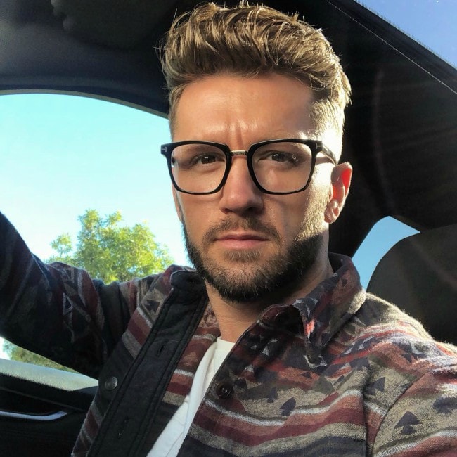 Travis Wall as seen in an Instagram selfie in February 2019