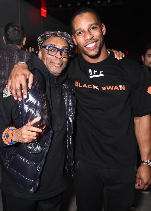 Victor Cruz (Right) as seen with film director Spike Lee in February 2019