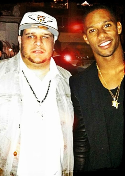 Victor Cruz (Right) as seen with producer Frankie Cutlass in October 2013