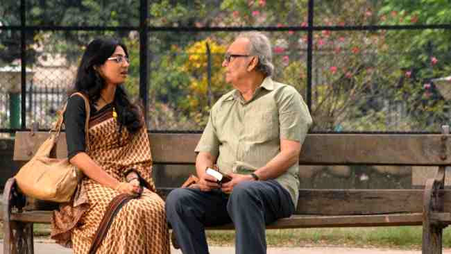 Actors Radhika Apte and Soumitra Chatterjee in a still from Rupkatha Noy