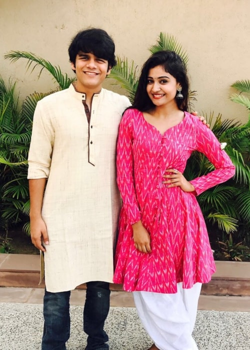 Bhavya Gandhi as seen in a picture with Shraddha Dangar in August 2017