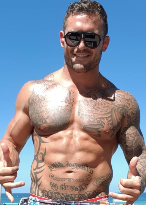 Daniel Conn as seen while posing shirtless in December 2018