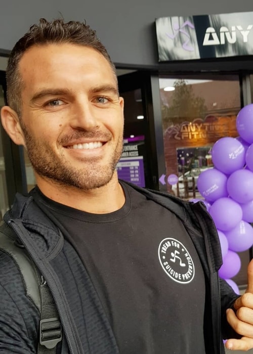 Daniel Conn as seen while taking a selfie during the 'Suicide Prevention Australia' campaign powered by Anytime Fitness Clubs in Sydney, Australia in May 2018