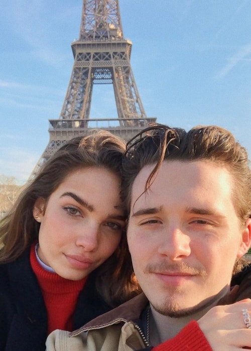 Hana Cross as seen in a selfie with Brooklyn Beckham in Paris in February 2019