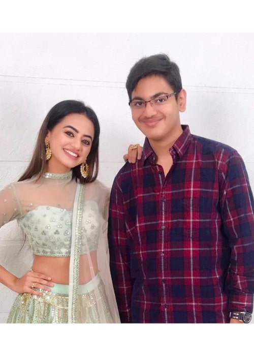 Helly Shah as seen in a picture with her younger brother