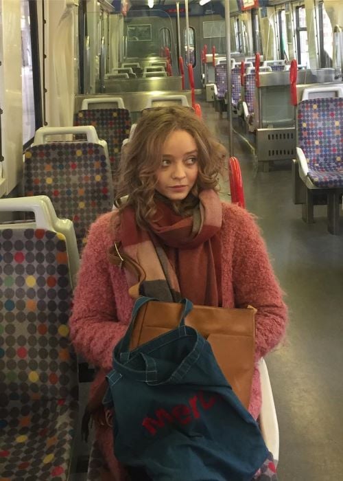 Madeleine Arthur in a Train as seen on her Instagram in April 2019