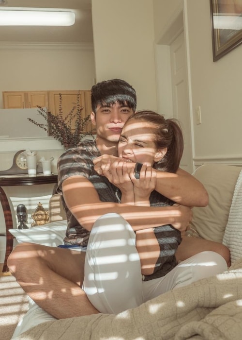 Megan Young as seen in a picture with her long-time beau Mikael Daez in October 2018
