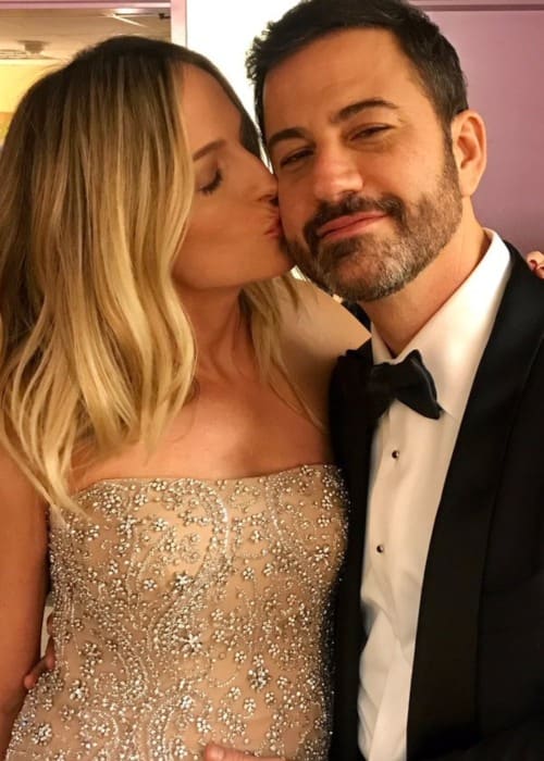 Molly McNearney and Jimmy Kimmel as seen in 2017