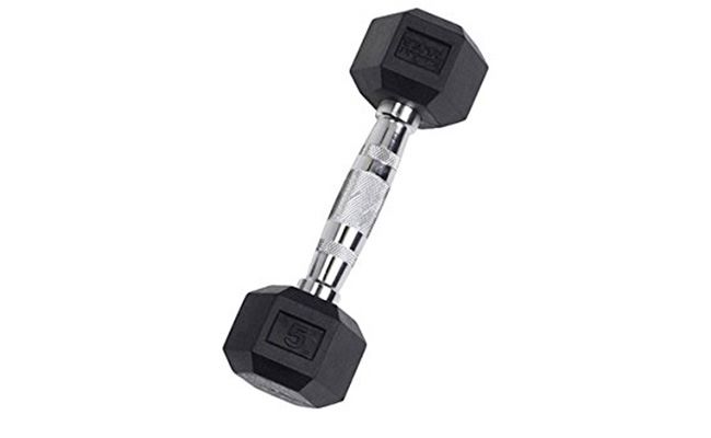 Body-Solid Rubber Coated Hex Dumbbells 3-100 lbs