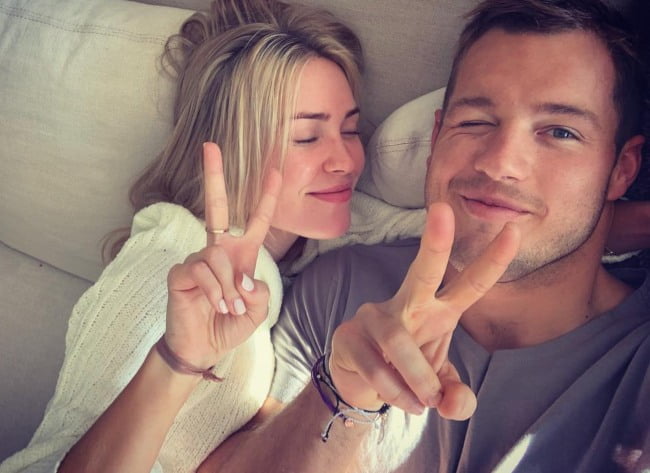 Colton Underwood and Cassie Randolph in a selfie in March 2019