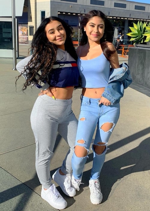 Desiree Montoya (Right) as seen while posing for a picture with Danielle Cohn in Los Angeles, California in January 2019