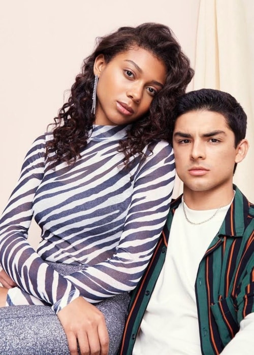 Diego Tinoco as seen in a picture with his on-screen beau Sierra Capri in On My Block in March 2019