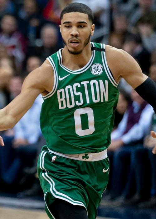 Jayson Tatum during a match as seen in April 2018