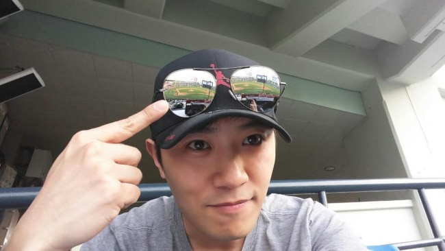 Jin Goo in a selfie in April 2018