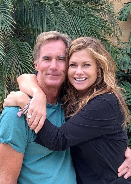 Kathy Ireland as seen while posing lovely for a picture with his husband, Greg Olsen, in October 2018