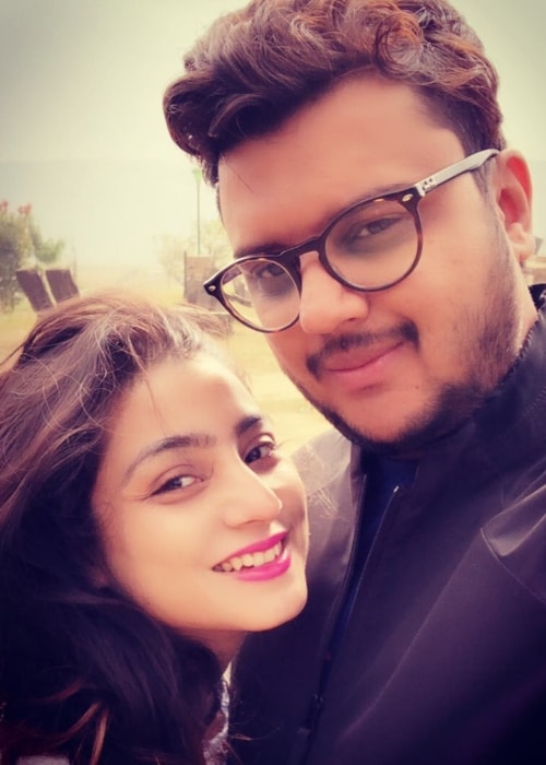 Neha Marda as seen in a selfie with her husband Ayushman Agrawal in November 2018