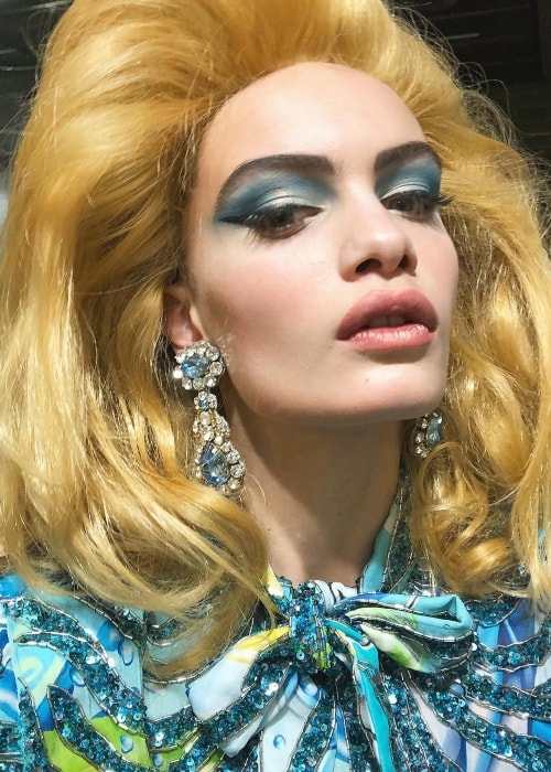 Nina Marker as seen while taking a glammed-up selfie wearing a blonde wig in February 2019