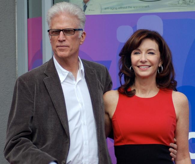 Ted Danson supporting wife Mary Steenburgen as she receives a star on the Hollywood Walk of Fame in December 2009